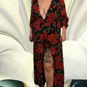 Floral romper/dress illusion